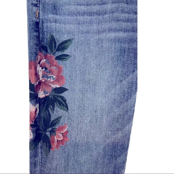 LOFT Modern Skinny Raw Hem Painted Floral Jeans - Picture 5 of 12